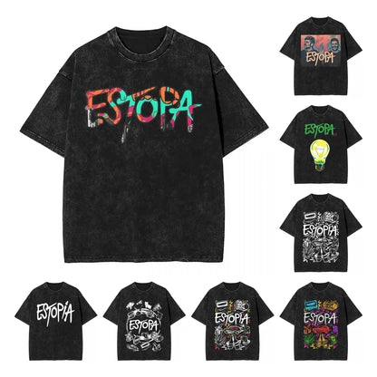 Estopa Tour Rock Band Gewaschen T Shirts Street Hip Hop Neuheit T-Shirts Pop Musik Gitarre Tees Männer Frauen Kurzarm Harajuku