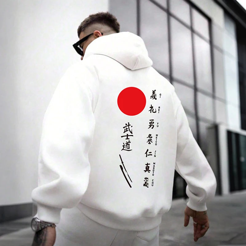 Japan Bushido Harajuku Männer Frauen Pullover Hoodie Straße Retro Casual Lose Sport Y2K Herbst Winter Warme Sweatshirt Top Kleidung