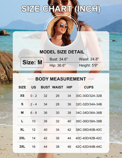 Womens Swim Skirt High Waisted Bikini Sets Tummy Control Swimsuits Mesh Sarong Wraps Bathing Suits