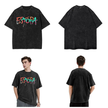 Estopa Tour Rock Band Gewaschen T Shirts Street Hip Hop Neuheit T-Shirts Pop Musik Gitarre Tees Männer Frauen Kurzarm Harajuku