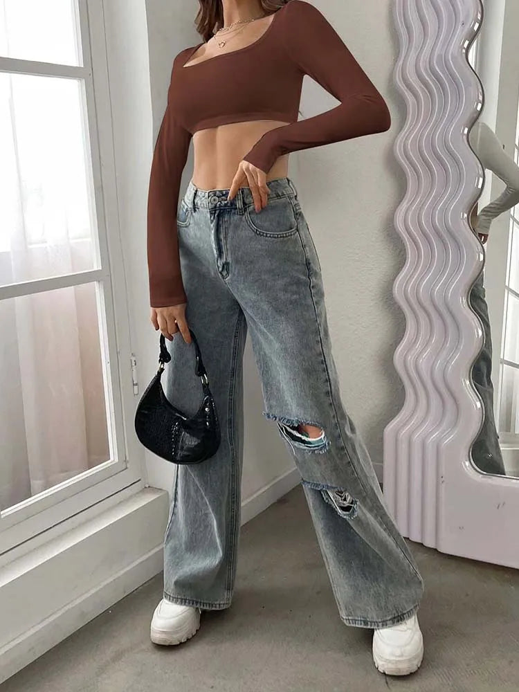 2025 Women's Sports Leisure Short Knitted High Elastic Long Sleeve T-shirt Top