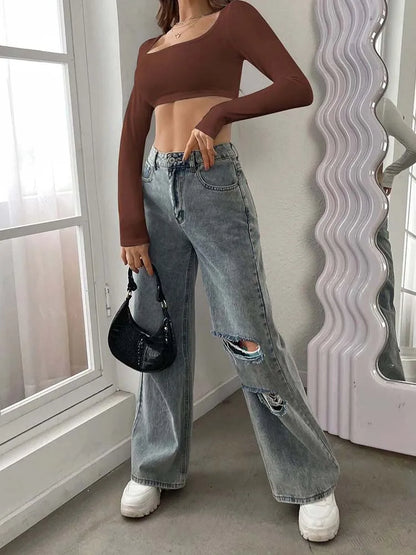 2025 Women's Sports Leisure Short Knitted High Elastic Long Sleeve T-shirt Top