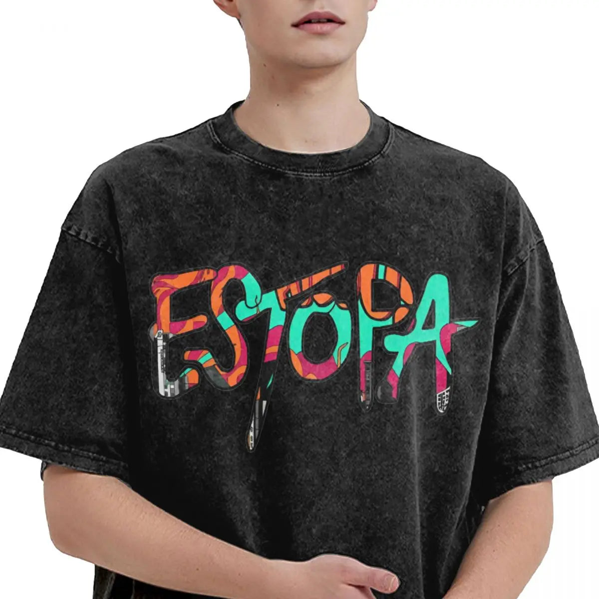 Estopa Tour Rock Band Gewaschen T Shirts Street Hip Hop Neuheit T-Shirts Pop Musik Gitarre Tees Männer Frauen Kurzarm Harajuku