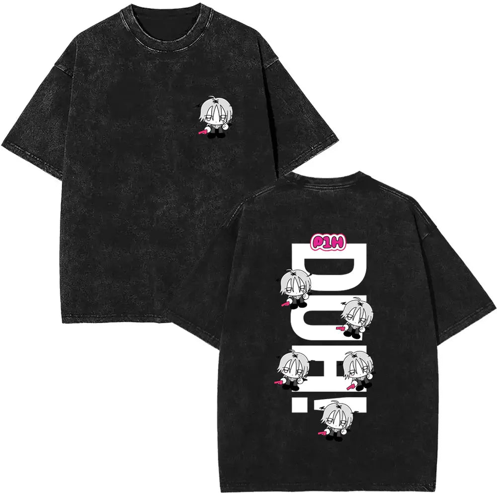 Koreanische P1Harmony Live Tour 2025 Vintage Gewaschen T-shirt Männer Frauen Kpop Mode Trend T Shirts Unisex Casual Übergroßen Streetwear